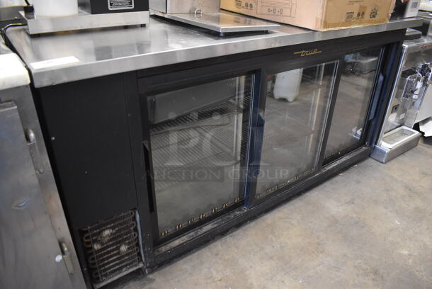2013 True TBB-24-72G-SD Metal Commercial 3 Door Back Bar Cooler Merchandiser. 115 Volts, 1 Phase. 73x24.5x36. Tested and Working!