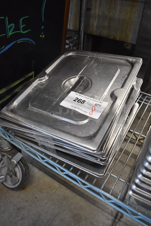 8 Stainless Steel 1/2 Size Drop In Bin Lids. 8 Times Your Bid! - Image 2 of 2