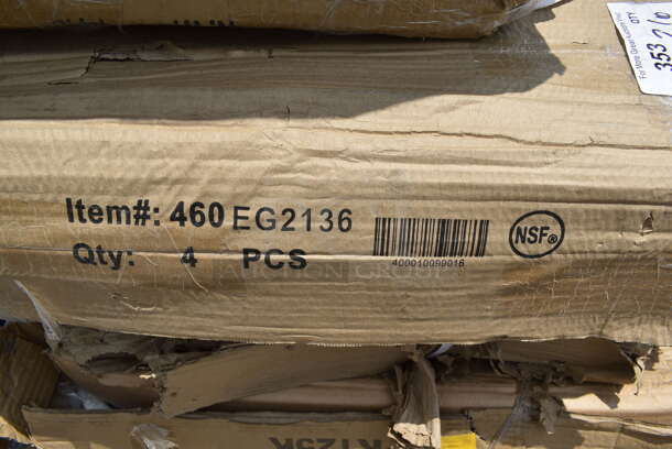 3 BRAND NEW SCRATCH AND DENT! Items; Regency 460EG2136 21" x 36" NSF Green Epoxy Wire Shelf, Regency 460EG2436 24" x 36" NSF Green Epoxy Wire Shelf, Regency 600PR125K 12 Pan End Load Bun / Sheet Pan Rack - Unassembled. 3 Times Your Bid! May Be Missing Pieces. - Image 2 of 4
