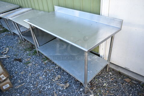 Stainless Steel Table w/ Under Shelf and Back Splash. 