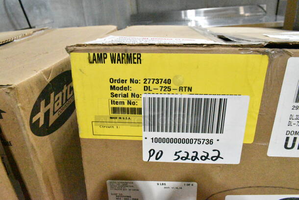 3 BRAND NEW IN BOX! Hatco DL-725-RTN 69 1/2" Ceiling Mount Heat Lamp w/ Retractable Cord - Lower Switch, Bold Black. 120 Volts, 1 Phase. 3 Times Your Bid!  - Image 5 of 5