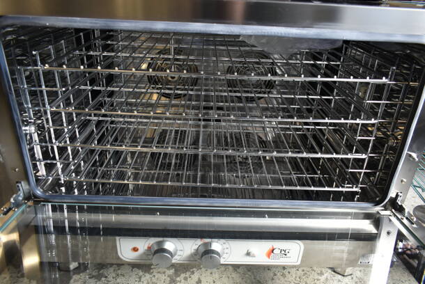 BRAND NEW SCRATCH AND DENT! Cooking Performance Group CPG 351COFT4M Stainless Steel Commercial Countertop Electric Powered Full Size Convection Oven w/ View Through Door and Metal Oven Racks. 208-240 Volts. Tested and Working! - Image 5 of 6