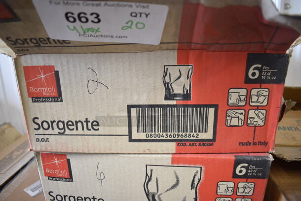 20 BRAND NEW IN BOX! Bormioli Rocco Sorgente Rocks Glasses. 3.5x3.5x4. 20 Times Your Bid! - Image 2 of 2