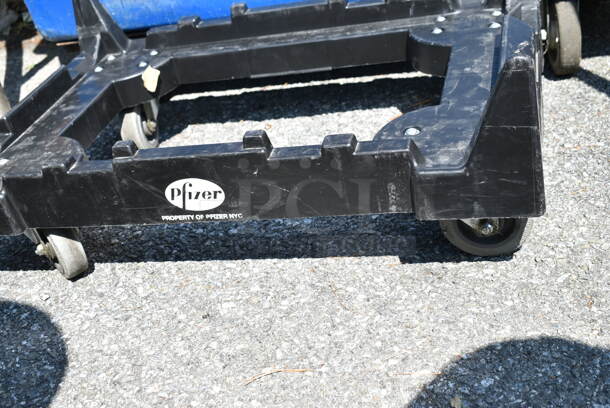 2 Items; Blue Poly Bin and Black Dolly. 42x31x32, 28x17x10. 2 Times Your Bid!  - Image 3 of 6