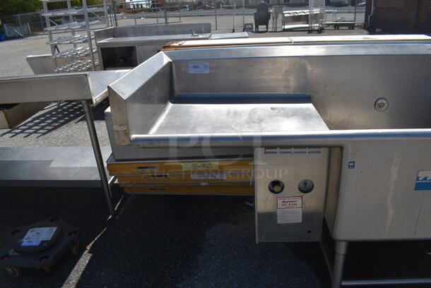 Stainless Steel Commercial 3 Bay Power Soak Sink w/ Dual Drainboards. 150x30x44. Bays 30x26x15. Drainboards 27x26x2 - Image 7 of 12