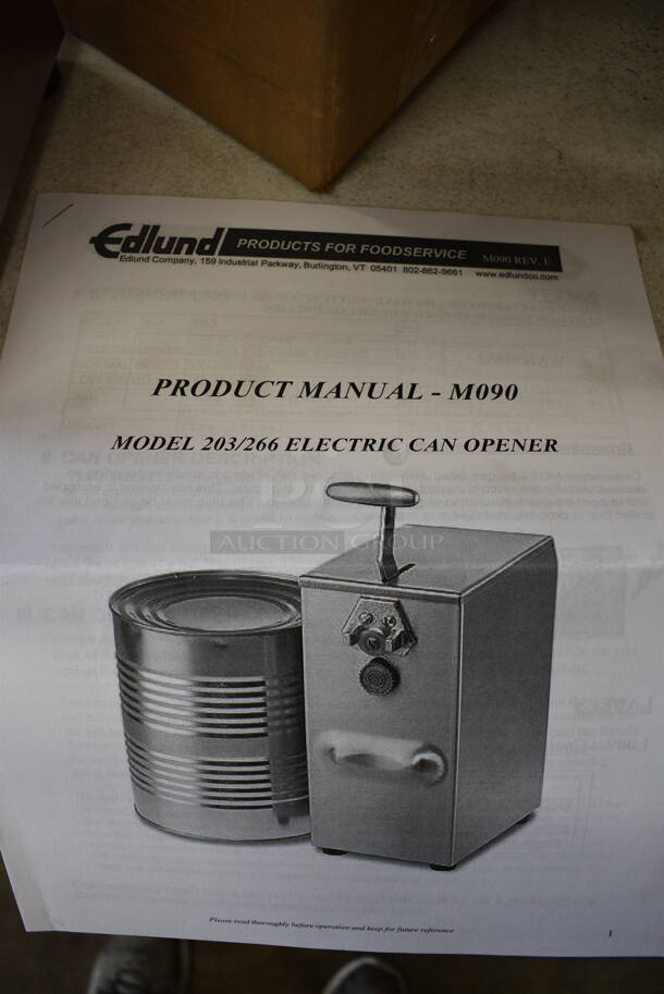 BRAND NEW IN BOX! Edlund Model 266 Stainless Steel Commercial Countertop Can Opener. 115 Volts, 1 Phase. 4.5x7x15 - Image 4 of 5