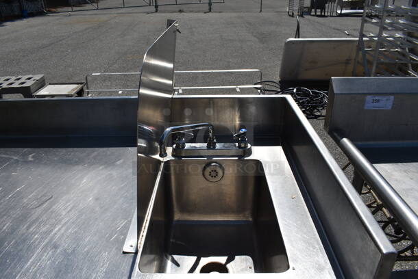 Stainless Steel Commercial Table w/ Sink Basin, Faucet, Handles, Splash Guard and Under Shelf. 66x30x53 - Image 3 of 7