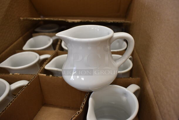 36 BRAND NEW IN BOX! CAC PC-4 White Ceramic Creamer Pitchers. 3.5x3x2.5. 36 Times Your Bid!