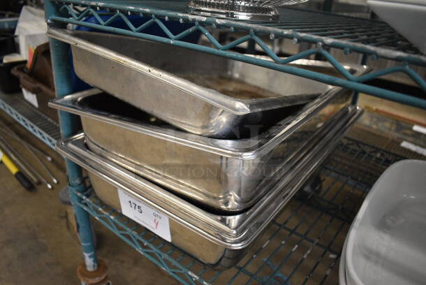 4 Metal Full Size Drop In Bins. Includes 1/1x2, 1/1x4. 4 Times Your Bid! - Image 2 of 3