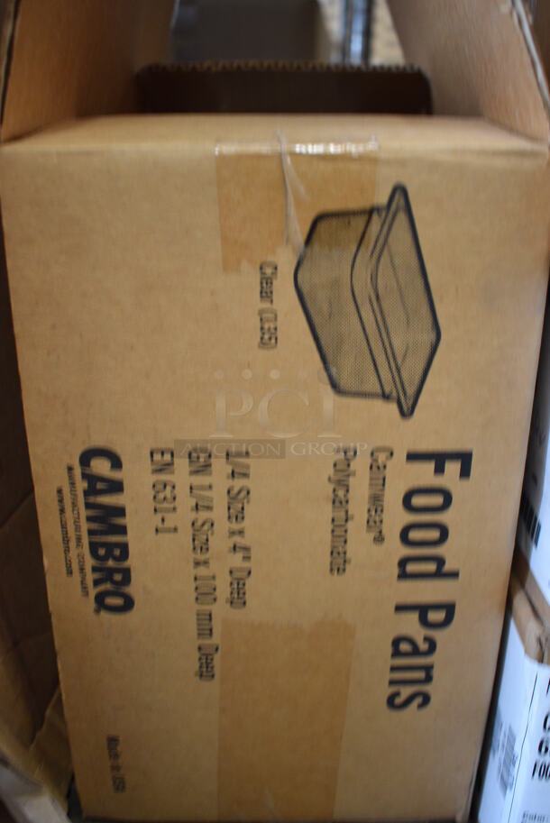 ALL ONE MONEY! Lot of 6 BRAND NEW IN BOX! Cambro Poly Clear 1/4 Size Drop In Bins. 1/4x4 - Image 3 of 3