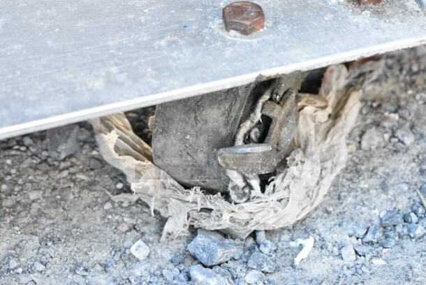 Metal Commercial Pan Transport Rack on Commercial Casters w/ Contents Including Metal Bowl, Colander.  - Image 2 of 2