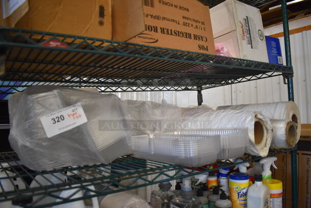 ALL ONE MONEY! Tier Lot of Various Paper Products Including Plastic Containers and Bags