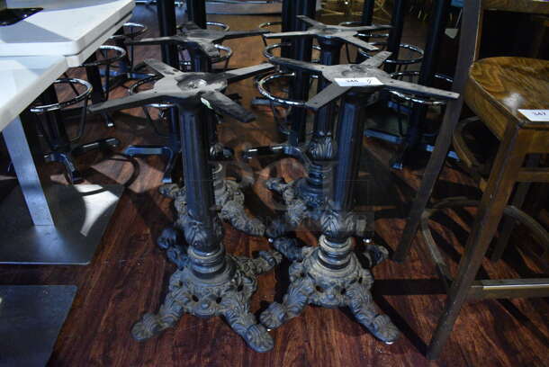 4 Black Metal Ornate Table Bases. 19x19x29. 4 Times Your Bid! (lounge) - Image 1 of 4