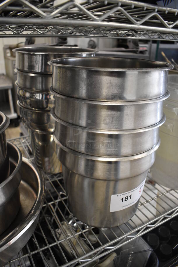 8 Stainless Steel Cylindrical Bins. 9.5x9.5x8. 8 Times Your Bid! - Image 2 of 3