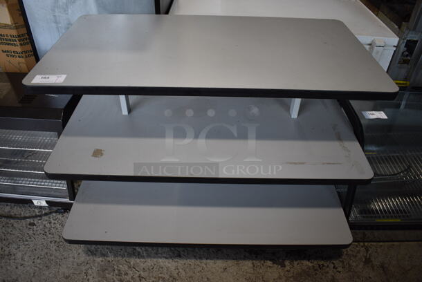 Gray Poly 3 Tier Unit on Commercial Casters. 48x36x37.5