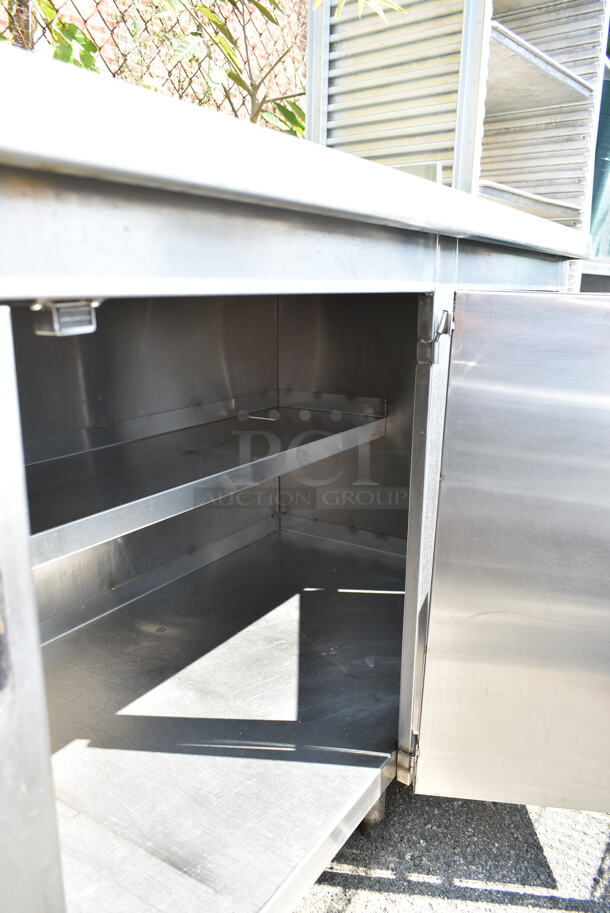 Stainless Steel Counter w/ 3 Doors and Back Splash.  - Image 8 of 8