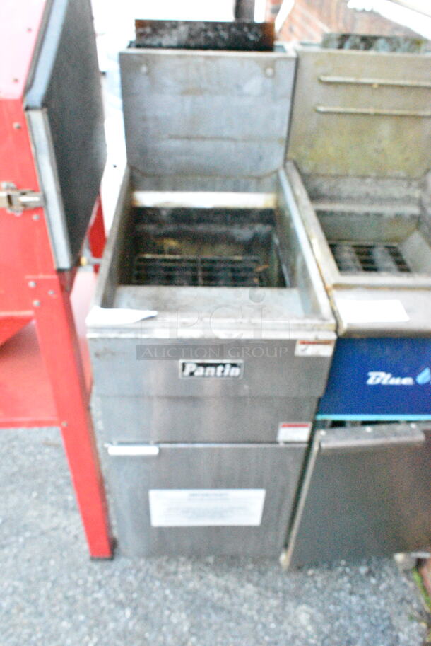 2018 Pantin LT-GF120 Stainless Steel Commercial Floor Style Natural Gas Powered Deep Fat Fryer. 120,000 BTU.  - Image 1 of 4