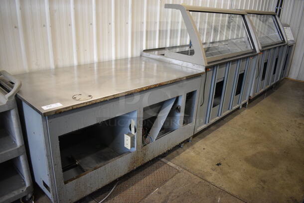 2011 Duke Stainless Steel Commercial Subway Sandwich Make Line Prep Line w/ Lowering Sneeze Guard. 206x34.5x58