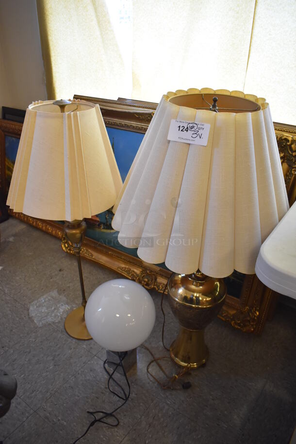 3 Various Lamps. Includes 23x23x39. 3 Times Your Bid! 