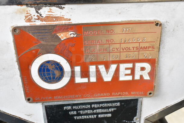 Oliver 777 Metal Commercial Floor Style Bread Loaf Slicer. 115 Volts, 1 Phase. Tested and Does Not Power On - Image 6 of 6