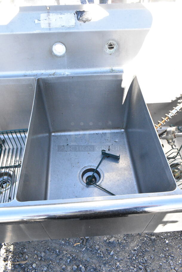 Stainless Steel Commercial 3 Bay Sink w/ Dual Drain Boards. Bays 16x21x14. Drain Board 16x22 - Image 5 of 7
