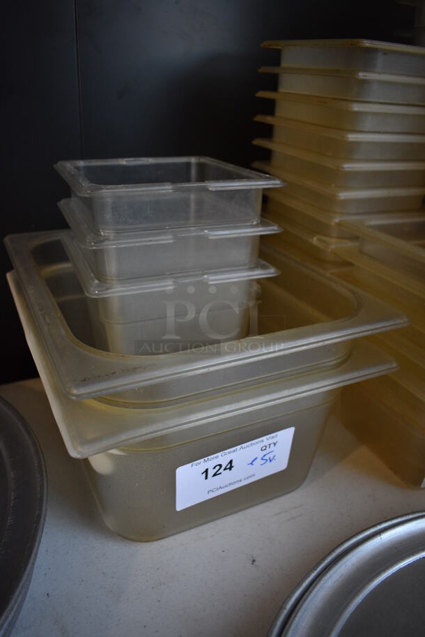 ALL ONE MONEY! Lot of 5 Clear Poly Drop In Bins Including 1/6x6 and 1/2x6 - Image 3 of 3