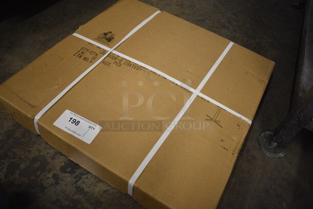 BRAND NEW IN BOX! Black Metal Table Base X / Cross Base. Goes GREAT w/ Lot 196!  - Image 2 of 3