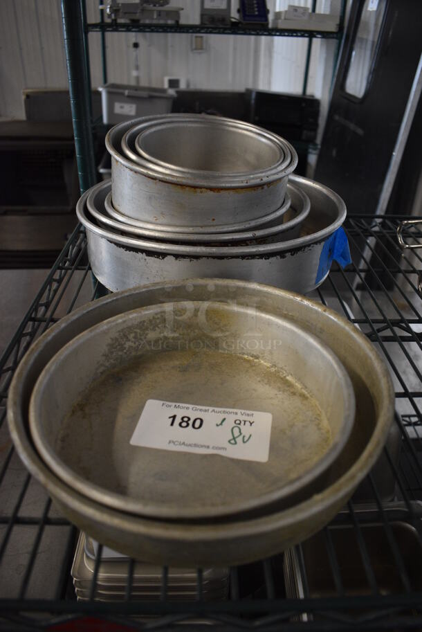 ALL ONE MONEY! Lot of 8 Various Round Baking Pans. Includes 10.5x10.5x2 - Image 1 of 3