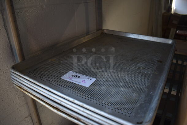6 Metal Full Size Baking Pans; 1 Perforated. 18x26x1. 6 Times Your Bid! - Image 2 of 3