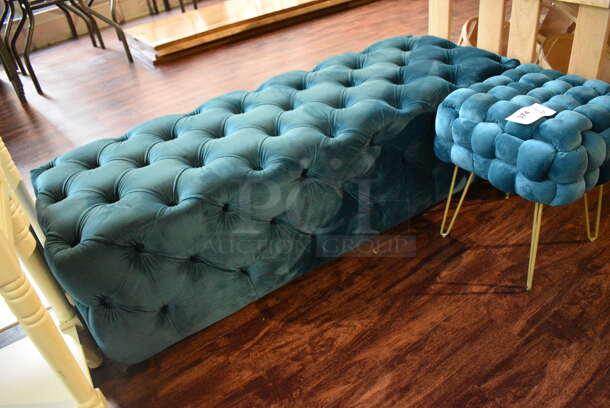 2 Blue Seats. 15x15x16, 49x18x16. 2 Times Your Bid! (lounge) - Image 3 of 4