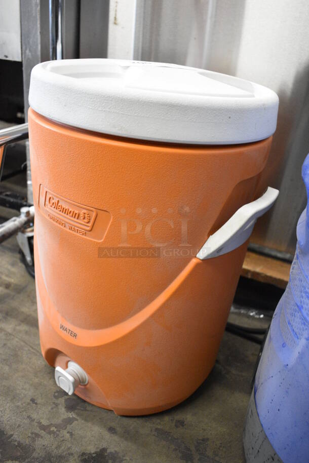Coleman Orange and White Poly Portable Cooler. 13x12x19 - Image 2 of 4