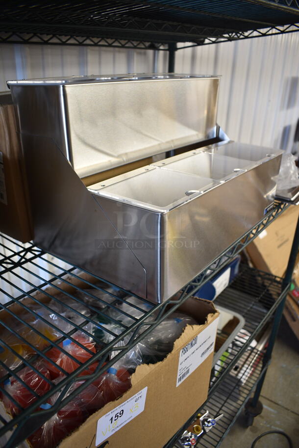 ALL ONE MONEY! Lot of San Jamar Condiment Bar, 4070550 Stainless Steel 1/3 Sizes Lids and Avantco 178SCLB25532 20 15/16" x 1" Divider Bar, Avantco 178PICB25331 13" x 1" Divider Bar.  - Image 8 of 10