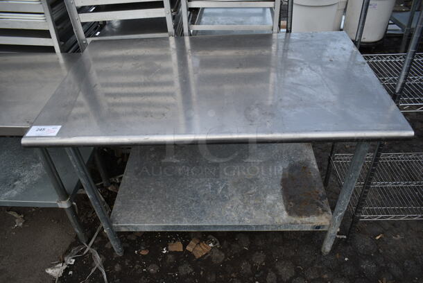 Stainless Steel Commercial Table w/ Metal Under Shelf.