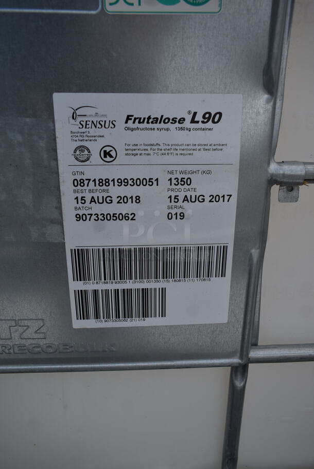 White Poly Bin in Metal Cage. - Image 2 of 6