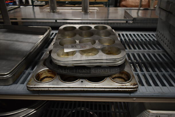 ALL ONE MONEY! Lot of 10 Various Muffin Baking Pans. 12 Cup and 24 Cup. - Image 1 of 5