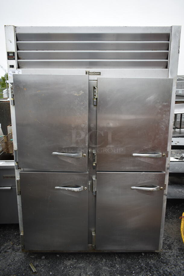 Traulsen G20003R Stainless Steel Commercial 4 Half Size Door Reach In Cooler. 115 Volts, 1 Phase. Cannot Test Due To Missing Power Cord