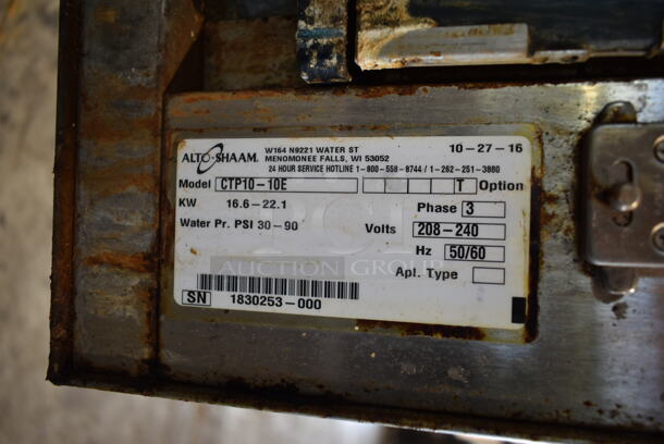 2016 Alto Shaam CTP10-10E Stainless Steel Commercial Electric Powered Combitherm Convection Oven on Metal Equipment Stand. 208-240 Volts, 3 Phase. - Image 6 of 6