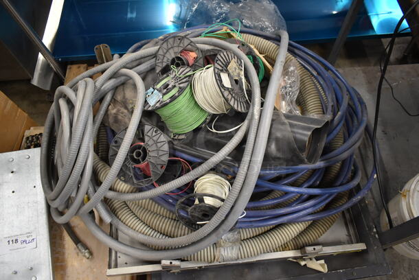 ALL ONE MONEY! PALLET LOT of Various Items Including Screen Printing Machine, Hoses, Wires and Metal Pieces - Image 3 of 5