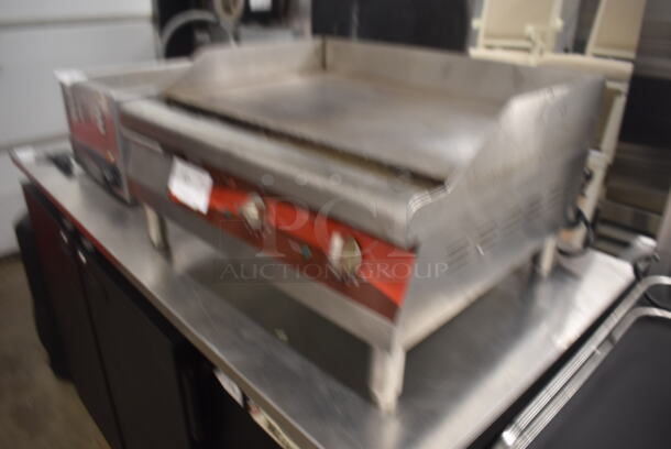 Avantco 177EG24N Commercial Stainless Steel Countertop Griddle On Galvanized Legs. 208/240V.  - Image 3 of 4