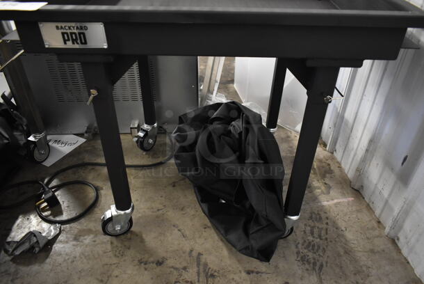 BRAND NEW SCRATCH AND DENT! Backyard Pro 554CHAR30 Stainless Steel Commercial Portable Charcoal Grill w/ Cover on Commercial Casters. - Image 3 of 3