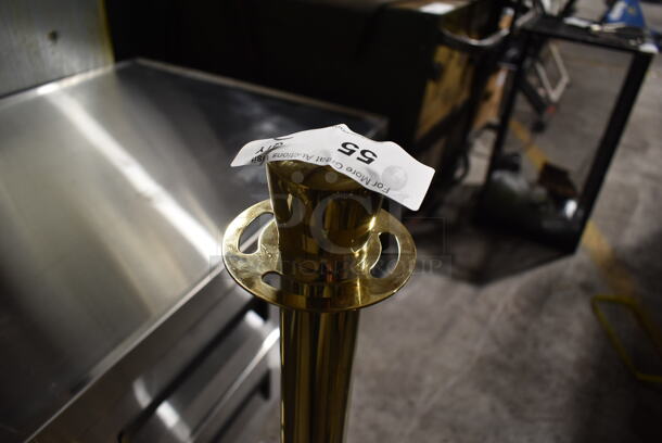 2 BRAND NEW SCRATCH AND DENT! Lancaster Table & Seating 164CRGLD 40" Gold Finish Metal Rope Top Stanchion. 2 Times Your Bid! - Image 4 of 4