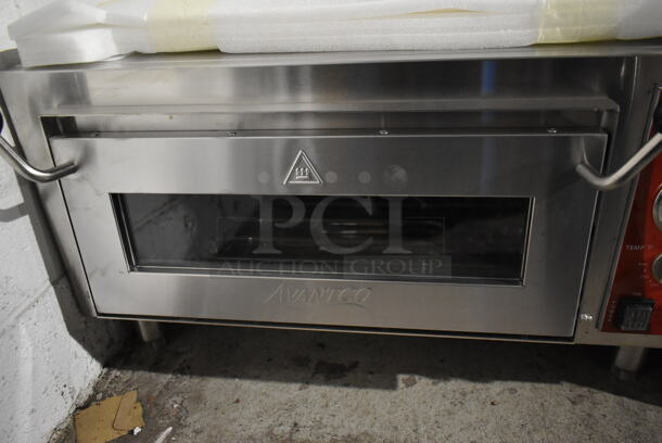 BRAND NEW SCRATCH AND DENT! Avantco 177DPO18S Stainless Steel Commercial Countertop Electric Powered Single Deck Pizza Oven w/ Broken Cooking Stone. 120 Volts, 1 Phase. Tested and Working! - Image 3 of 6