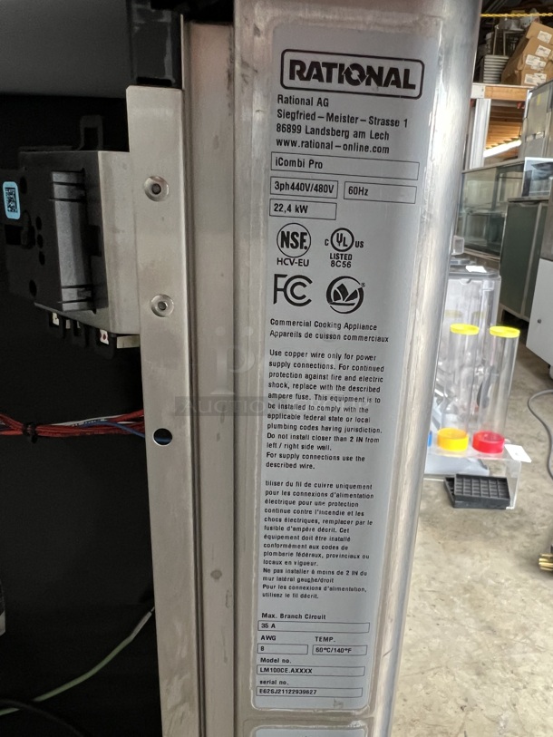 BRAND NEW SCRATCH AND DENT! 2021 Rational LM100CE.AXXXX iCombi Pro ENERGY STAR Stainless Steel Commercial Countertop Electric Powered Combi Convection Oven. Missing Side Panel. 440/480 Volts, 3 Phase. 42.5x38.5x30. Tested and Working! - Image 10 of 12