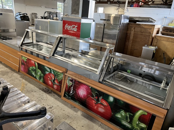 Duke Stainless Steel Commercial Subway Sandwich Make Line Prep Table w/ Lowering Sneeze Guard, In Counter Cup Dispensers and Front Panels. 231x38x58 - Image 6 of 7