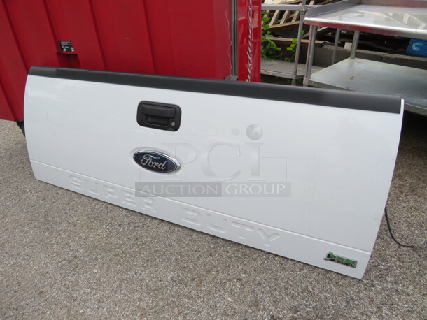 One Ford Super Duty Flex Fuel White Tailgate.