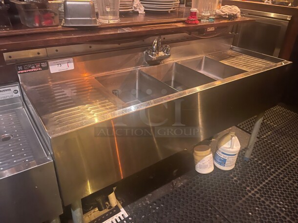Clean! RJ Commercial Three Compartment Bar Sink NSF - Image 1 of 8