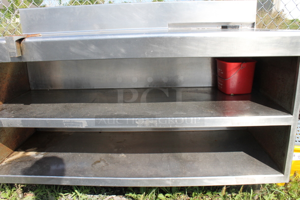Stainless Steel Commercial Table w/ Back Splash and 2 Under Shelf. - Image 2 of 3