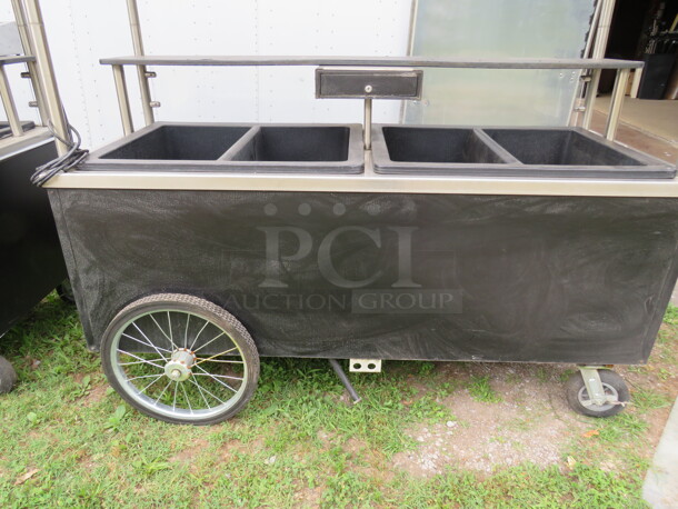 One Beverage Kiosk With 4 Wells 13.5X21.5X15, Serve Counter, Cash Drawer, Chip Clip, Lights And On Casters. 75X31X91 - Image 4 of 5