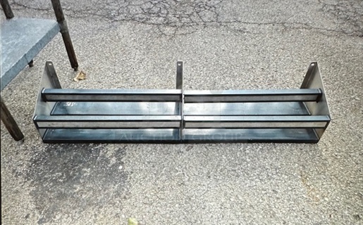 One Stainless Steel Double Bottle Rail. 48X10X10