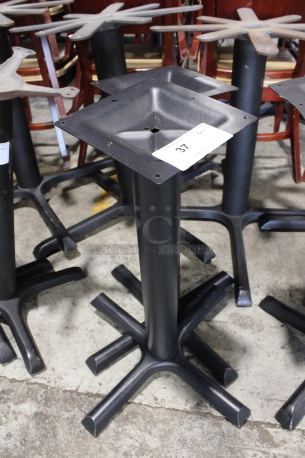 2 Black Metal Table Bases. 21x21x28. 2 Times Your Bid!